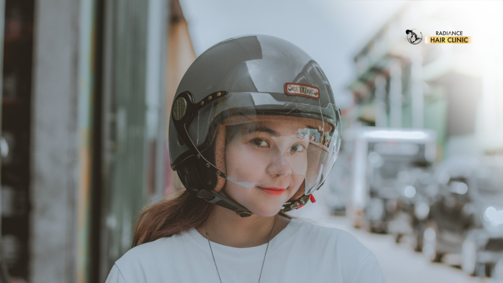 wear a helmet on a hair patch